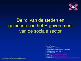De rol van de steden en gemeenten in het E-government van de sociale sector