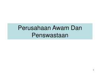 Perusahaan Awam Dan Penswastaan