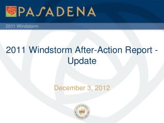 2011 Windstorm After-Action Report - Update