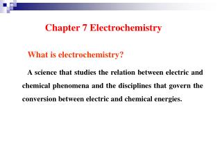 Chapter 7 Electrochemistry