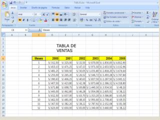 TABLA DE VENTAS