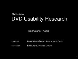 DVD Usability Research
