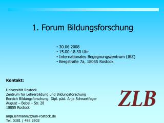 1. Forum Bildungsforschung