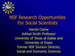 NSF Research Opportunities For Social Scientists