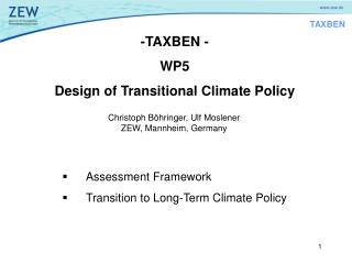 -TAXBEN - WP5 Design of Transitional Climate Policy