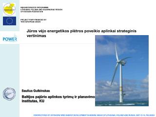 J ūros vėjo energetikos plėtros poveikio aplinkai strateginis vertinimas