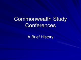 Commonwealth Study Conferences