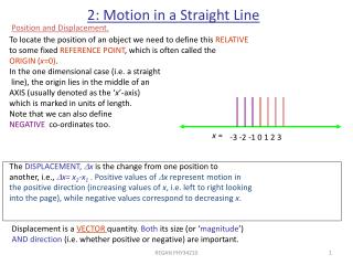 2: Motion in a Straight Line