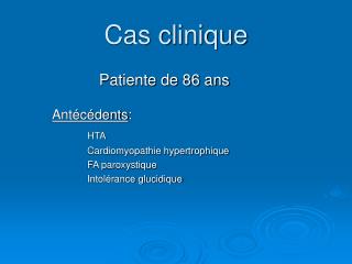 Cas clinique