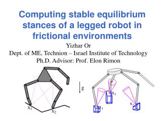 Computing stable equilibrium stances of a legged robot in frictional environments