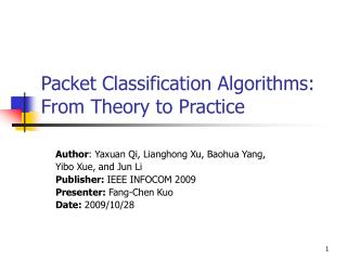 Packet Classification Algorithms: From Theory to Practice