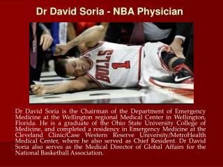 Dr David Soria - NBA Physician