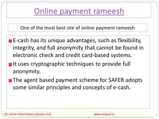 Some Valuable Tips while submitted online pyment rameesh