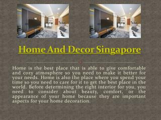 Home And Decor Singapore