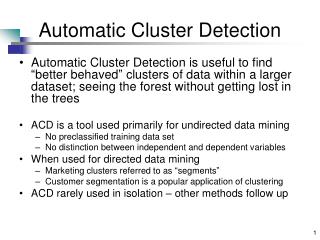 Automatic Cluster Detection