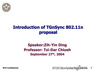 Introduction of TGnSync 802.11n proposal