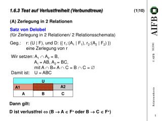 1.6.3 Test auf Verlustfreiheit (Verbundtreue) 	 (1|10)