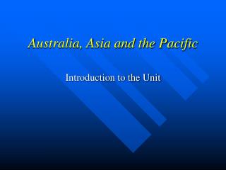 Australia, Asia and the Pacific