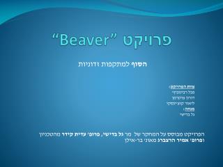 פרויקט “Beaver”