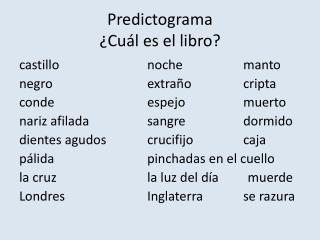 Predictograma ¿Cuál es el libro?