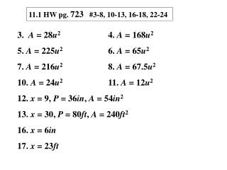 11.1 HW pg. 723 #3-8, 10-13, 16-18, 22-24