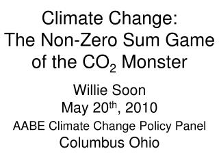 Climate Change: The Non-Zero Sum Game of the CO 2 Monster