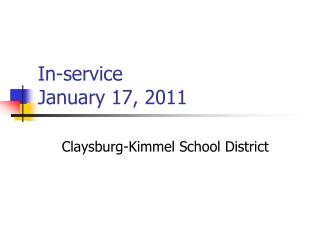 In-service January 17, 2011