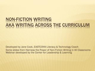 Non-fiction Writing AKA Writing Across the Curriculum