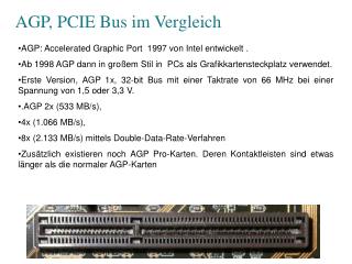 AGP, PCIE Bus im Vergleich