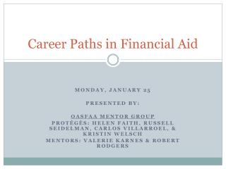 Career Paths in Financial Aid