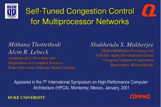 Self-Tuned Congestion Control for Multiprocessor Networks