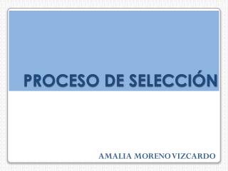 PROCESO DE SELECCIÓN