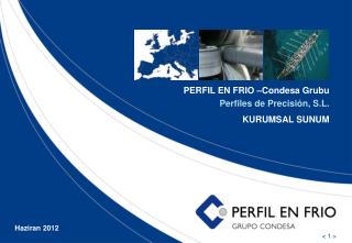 PERFIL EN FRIO –Condesa Grubu Perfiles de Precisión, S.L. KURUMSAL SUNUM