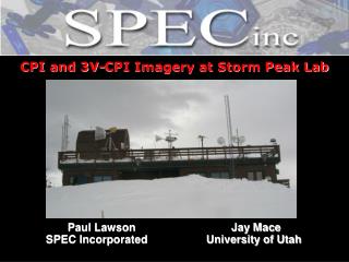 CPI and 3V-CPI Imagery at Storm Peak Lab