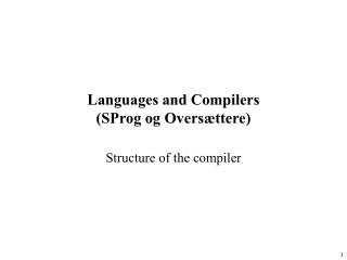 Languages and Compilers (SProg og Oversættere)