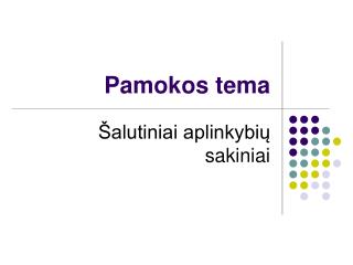 Pamokos tema