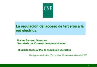 La regulación del acceso de terceros a la red eléctrica.