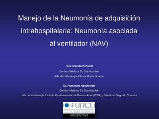 Manejo de la Neumonía de adquisición intrahospitalaria: Neumonía asociada