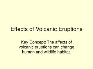 Effects of Volcanic Eruptions