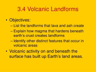 3.4 Volcanic Landforms