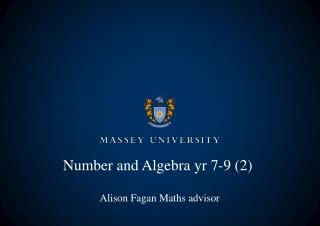 Number and Algebra yr 7-9 (2)