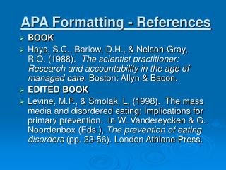 APA Formatting - References