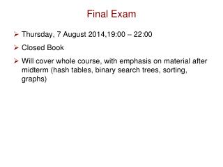 Final Exam