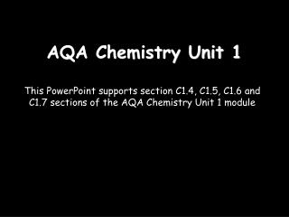 AQA Chemistry Unit 1