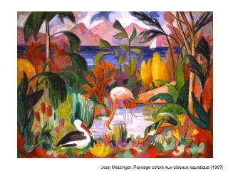 Jean Metzinger, Paysage coloré aux oiseaux aquatique (1907)