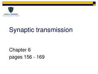 Synaptic transmission