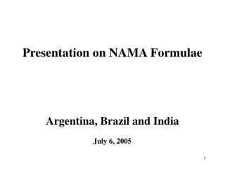 Presentation on NAMA Formulae Argentina, Brazil and India July 6, 2005