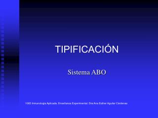 TIPIFICACIÓN