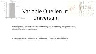 Variable Quellen im Universum