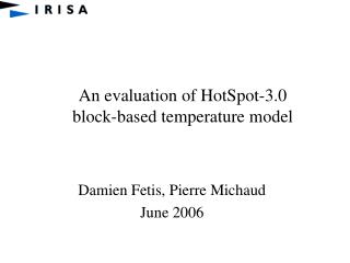 An evaluation of HotSpot-3.0 block-based temperature model